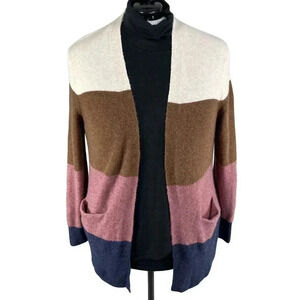 Madewell Womens L Rainbow Open Front Cardigan Sweater Merino Wool Alpaca Blend